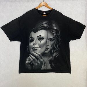 OG Abel Shirt Herren Schwarz Mens Tshirt Faded Size 2XL MAsk AOP